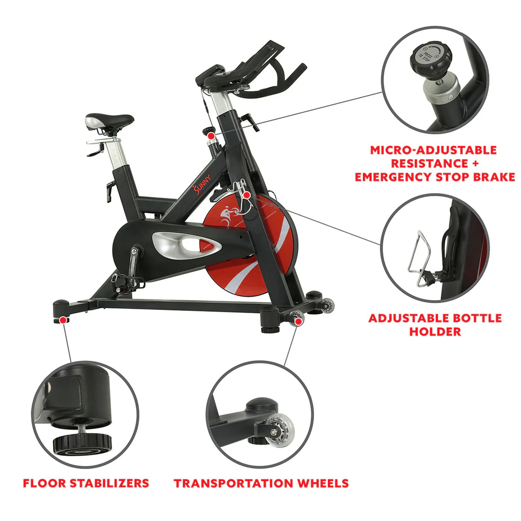 Evolution Pro Magnetic Belt Drive Heavy Duty Indoor Cycling Bike by Sunny Health & Fitness