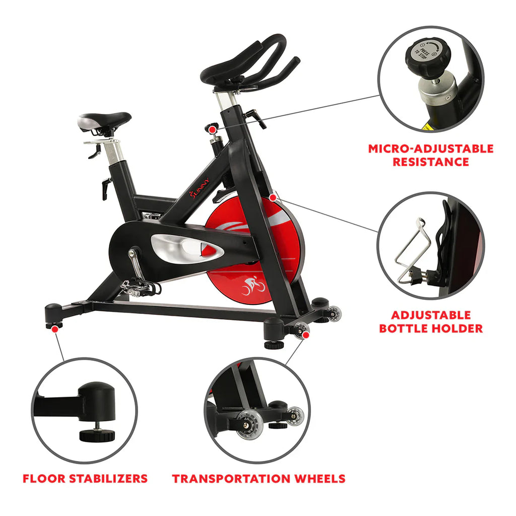 Evolution Pro Magnetic Belt Drive Heavy Duty Indoor Cycling Bike by Sunny Health & Fitness