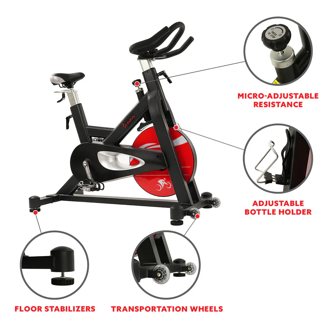 Evolution Pro Magnetic Belt Drive Heavy Duty Indoor Cycling Bike by Sunny Health & Fitness