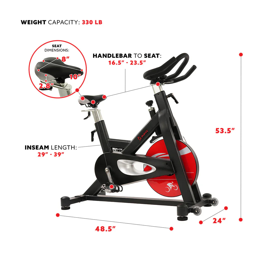Evolution Pro Magnetic Belt Drive Heavy Duty Indoor Cycling Bike by Sunny Health & Fitness