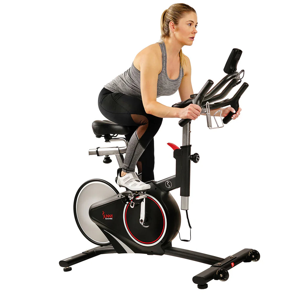 Magnetic Rear Belt Drive Stationary Bike by Sunny Health & Fitness