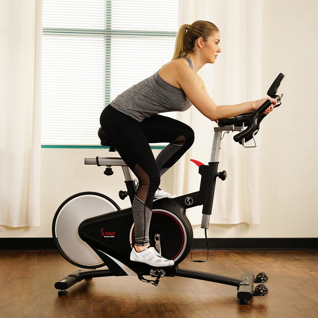 Magnetic Rear Belt Drive Stationary Bike by Sunny Health & Fitness