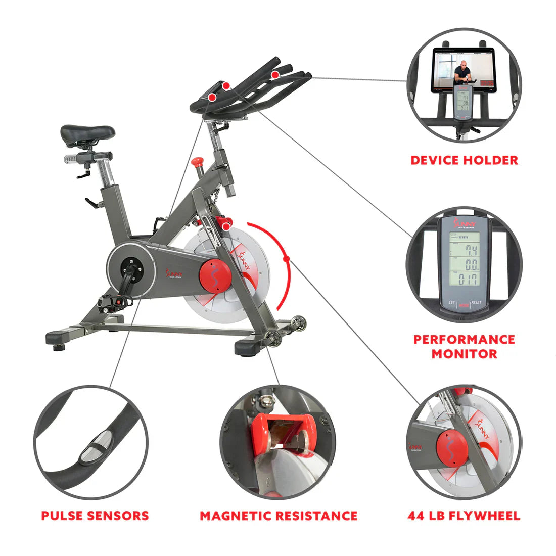 Indoor Training Cycling Fitness Bike by Sunny Health & Fitness