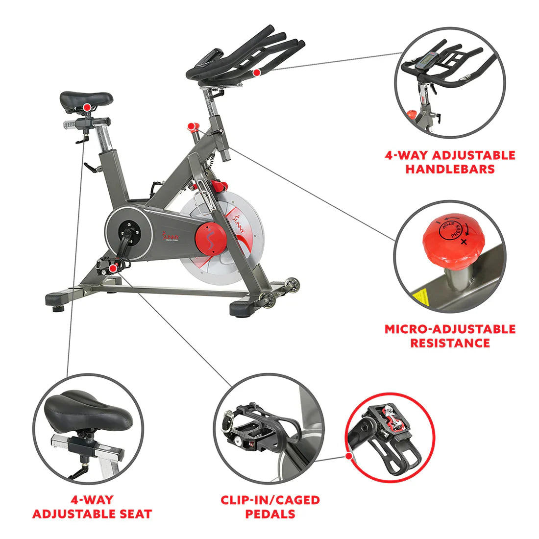 Indoor Training Cycling Fitness Bike by Sunny Health & Fitness