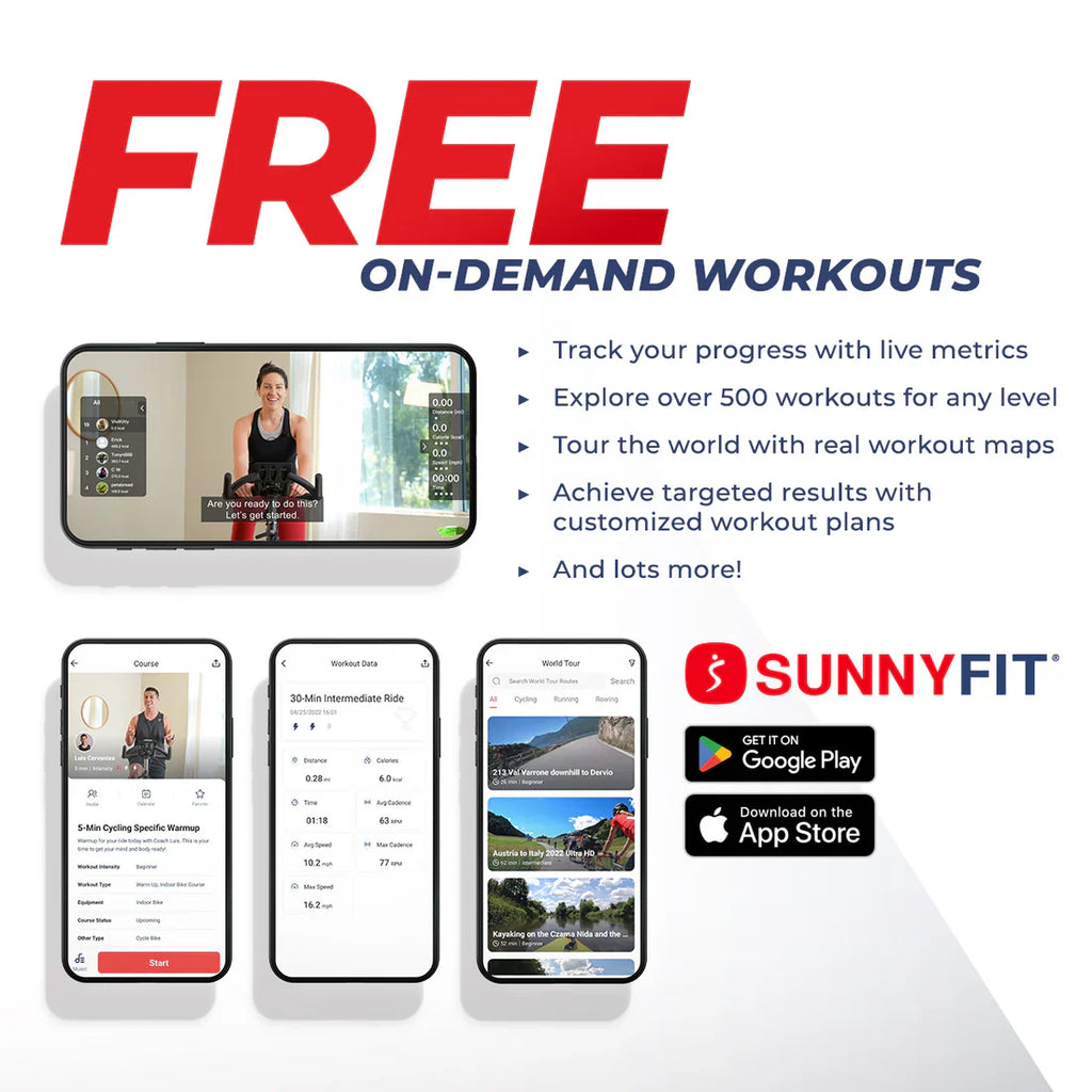 Tryden Connected Magnetic Cycle Bike by Sunny Health & Fitness