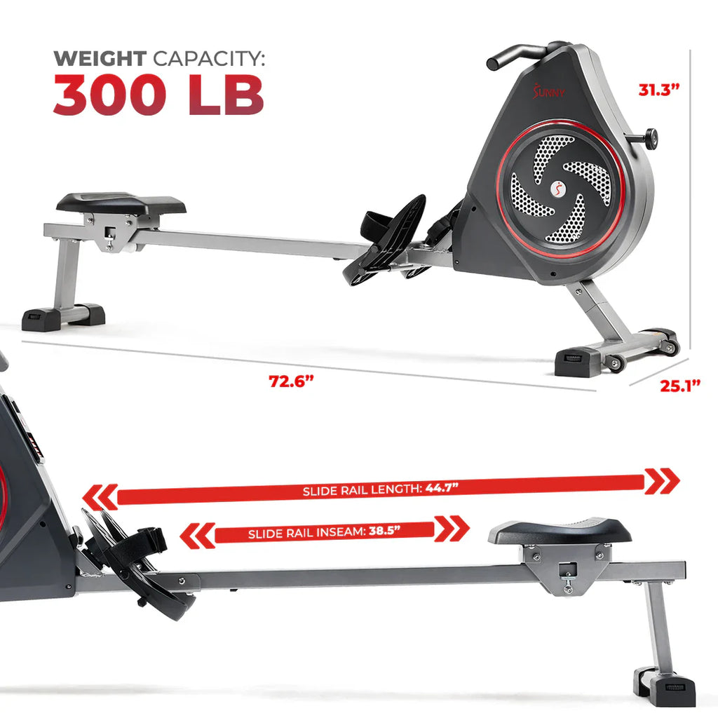 Air and Magnetic Resistance Exercise Rowing Machine by Sunny Health & Fitness