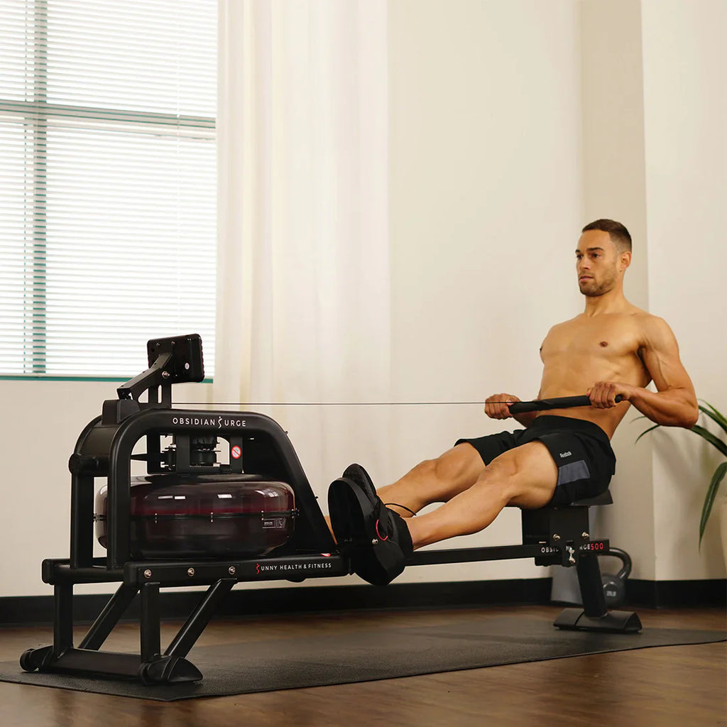 Obsidian Surge 500 m Water Rowing Machine by Sunny Health & Fitness