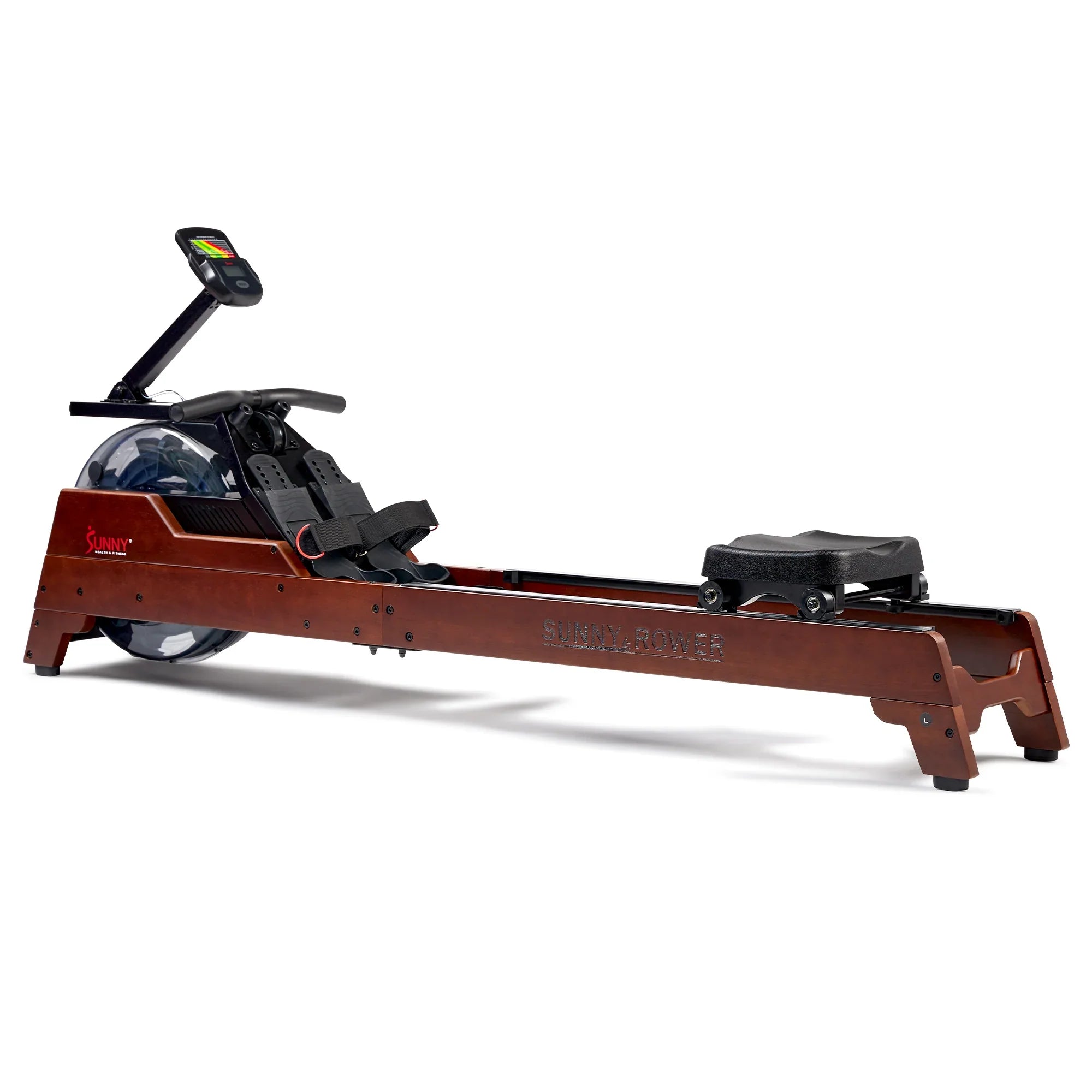 Vertical Hydro Wooden Water Rowing Machine by Sunny Health & Fitness