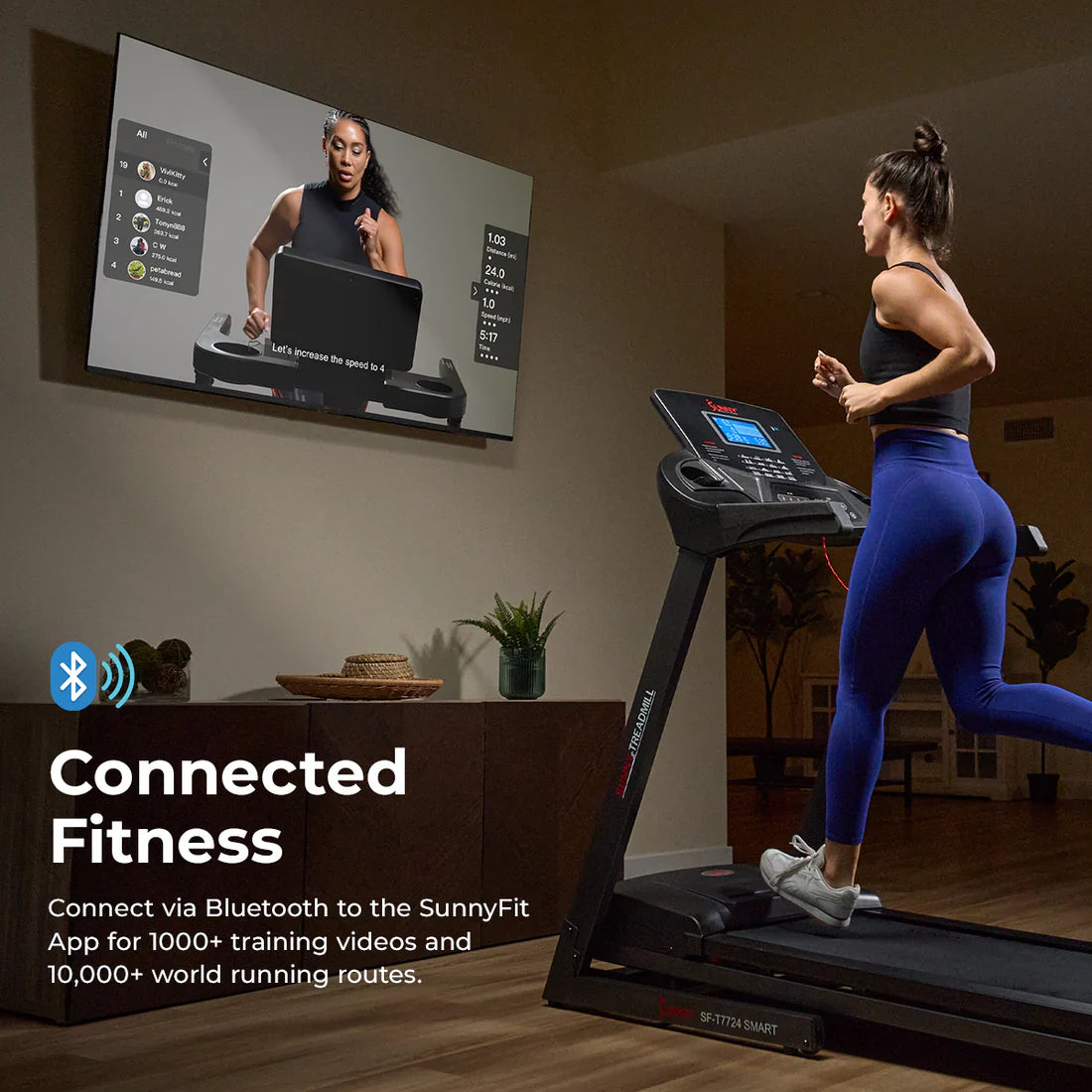 Energy Flex Motorized Auto Incline Smart Treadmill by Sunny Health & Fitness