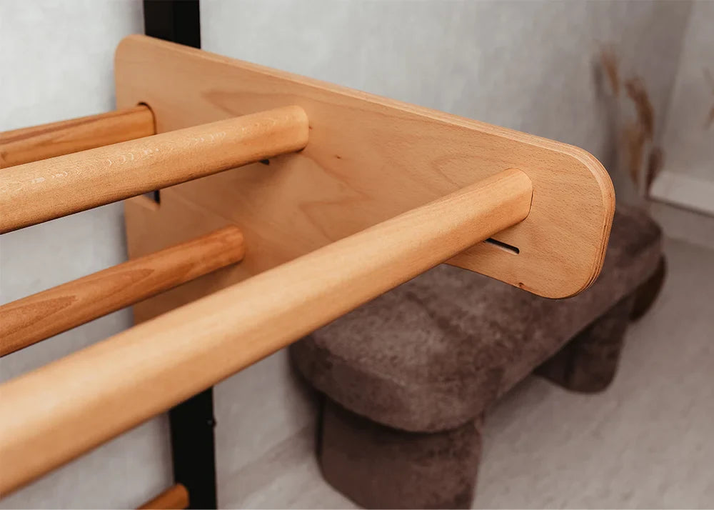 BenchK 711 Gymnastic Wooden Wall Bars with Pull-Up Bar and Accessories
