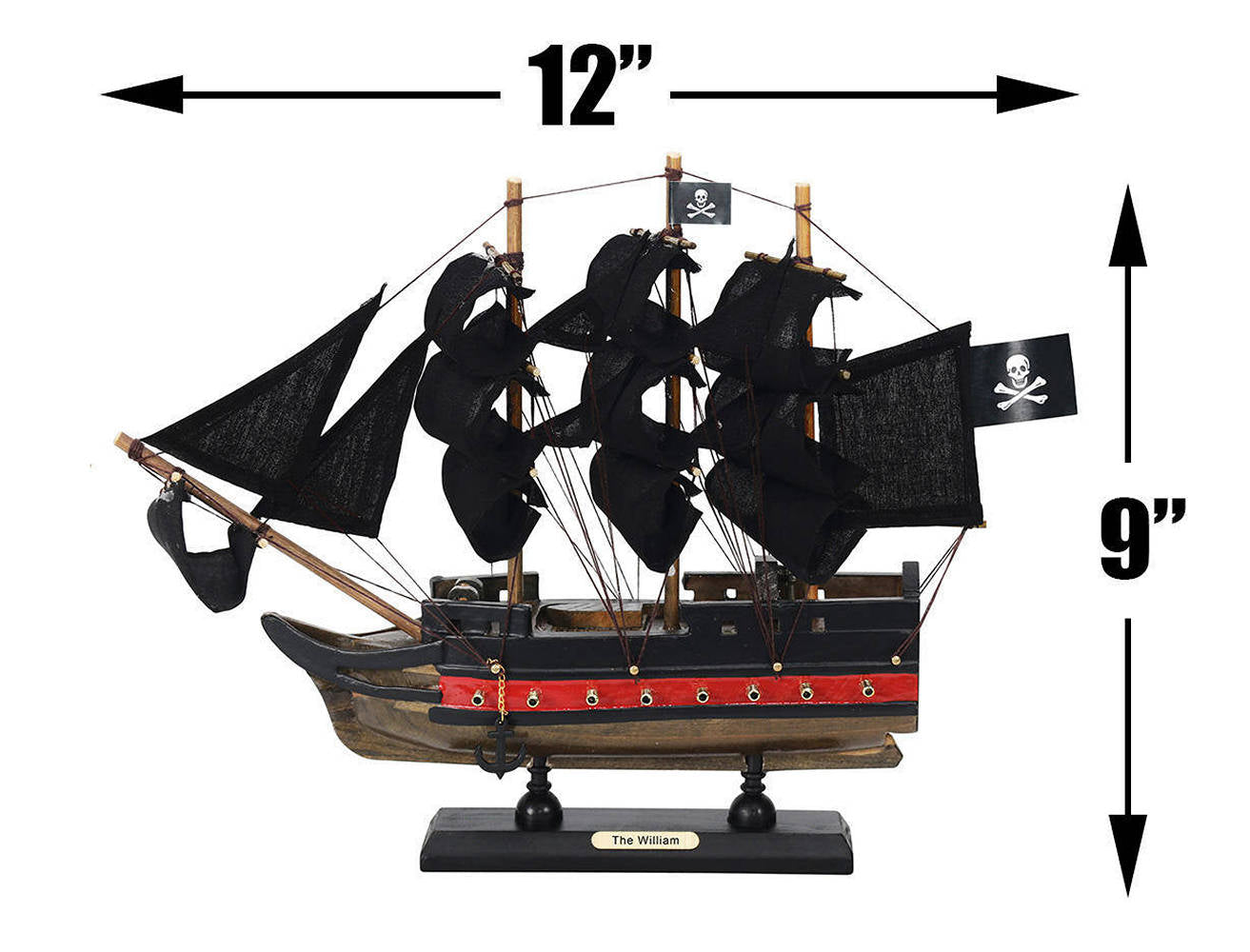 Wooden Calico Jacks The William Black Sails Limited Model Pirate Ship 12""