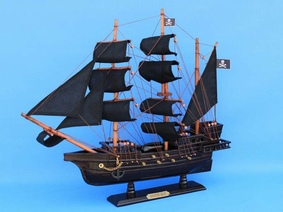 Wooden Captain Kidd's Adventure Galley Model Pirate Ship 20""