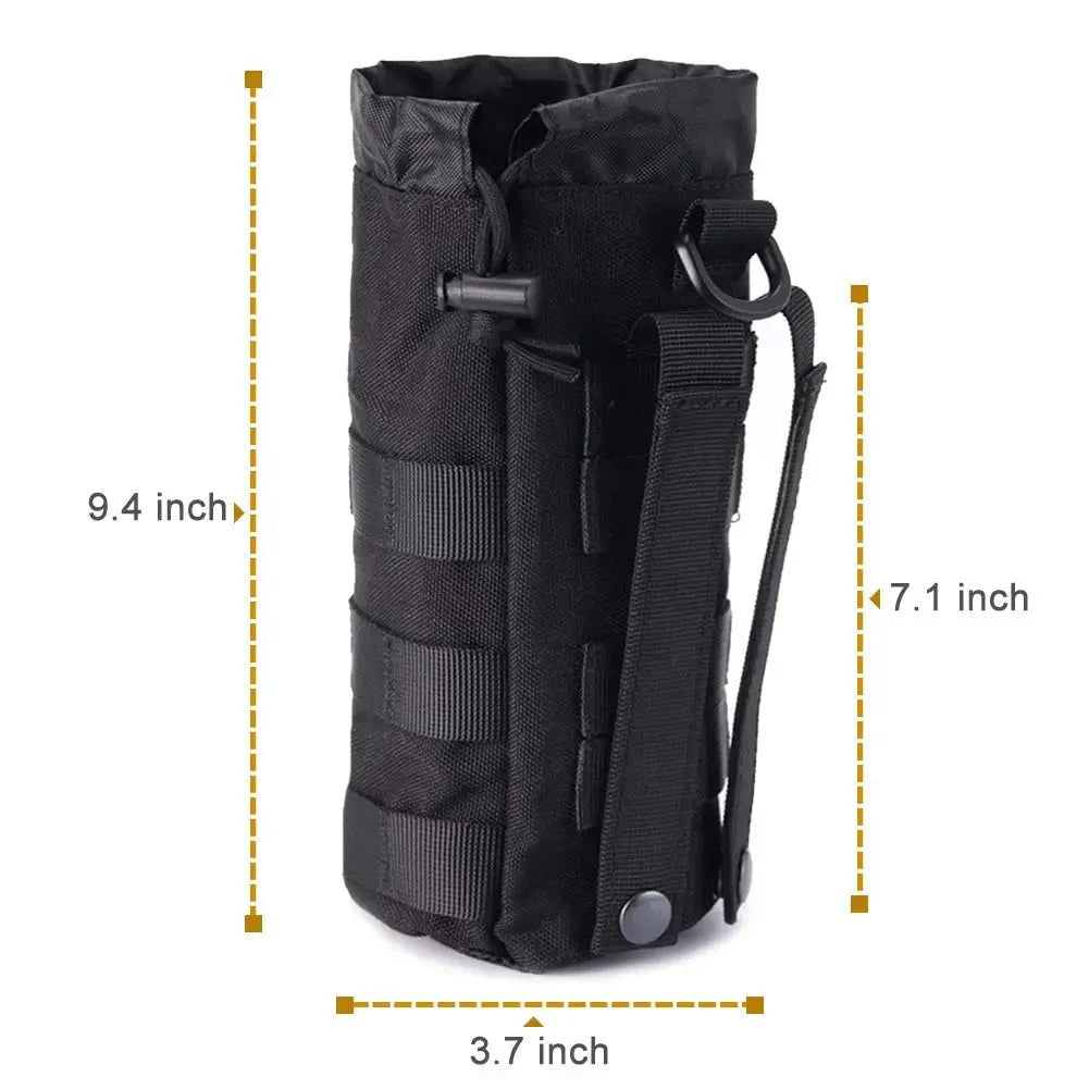 Travel Sports Mesh Water Bottles Pouch Bag, Tactical Drawstring Molle Water Bottle Holder Tactical Hydration Carrier Pouches