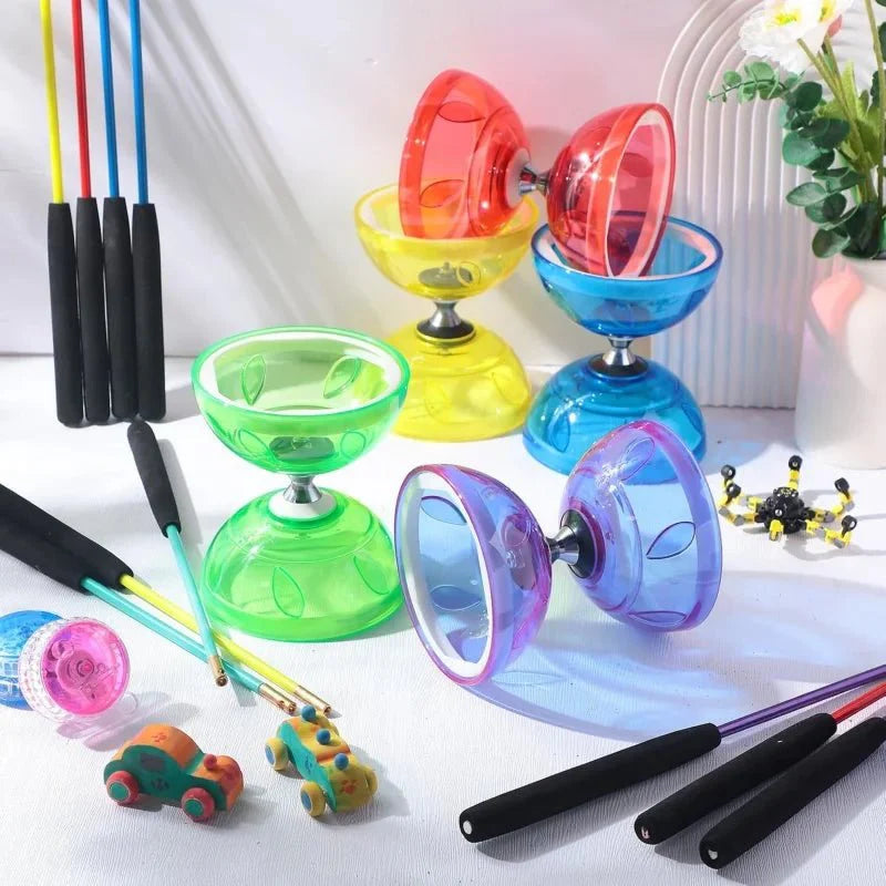 Triple Bearing Diabolo Chinese Yoyo Set with LED Lights