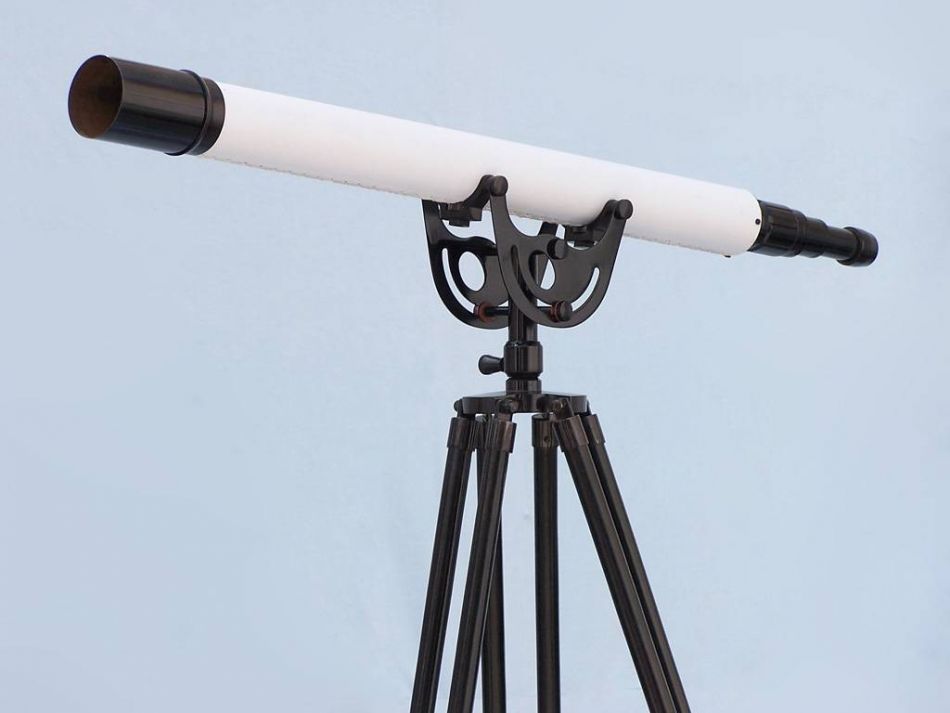 Floor Standing Oil-Rubbed Bronzed-White Leather with Black Stand Anchormaster Telescope 65""