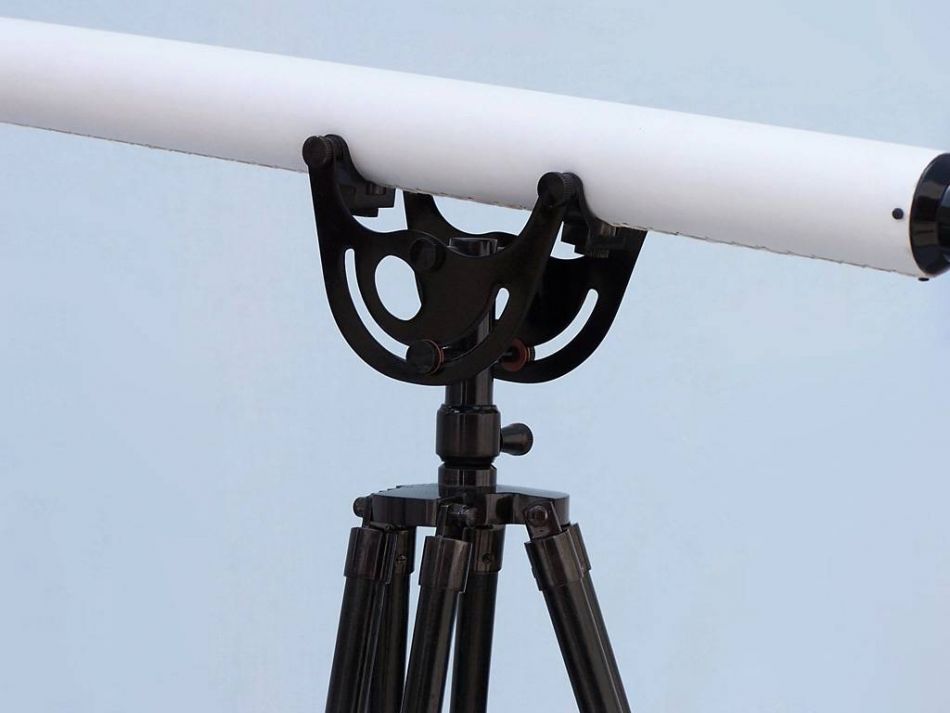 Floor Standing Oil-Rubbed Bronzed-White Leather with Black Stand Anchormaster Telescope 65""