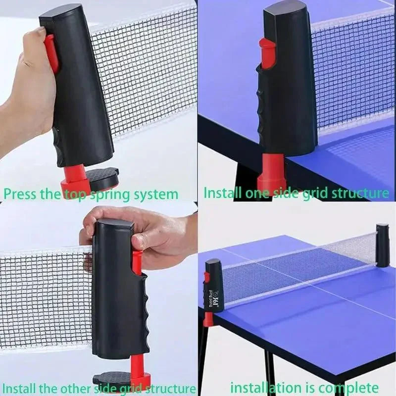Universal Retractable Ping Pong Net Portable Table Tennis Training Net Rack Anywhere Retractable Net Rack Exercise Equipments