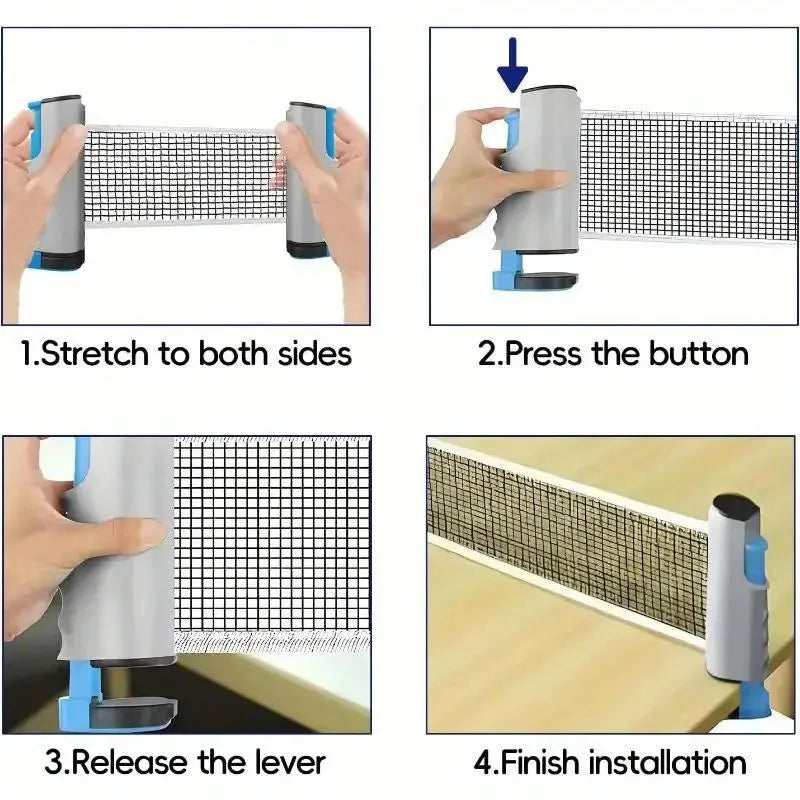 Universal Retractable Ping Pong Net Portable Table Tennis Training Net Rack Anywhere Retractable Net Rack Exercise Equipments