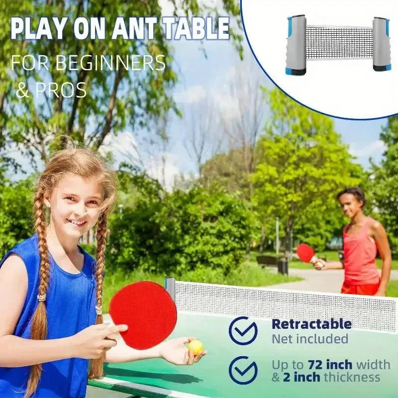 Universal Retractable Ping Pong Net Portable Table Tennis Training Net Rack Anywhere Retractable Net Rack Exercise Equipments