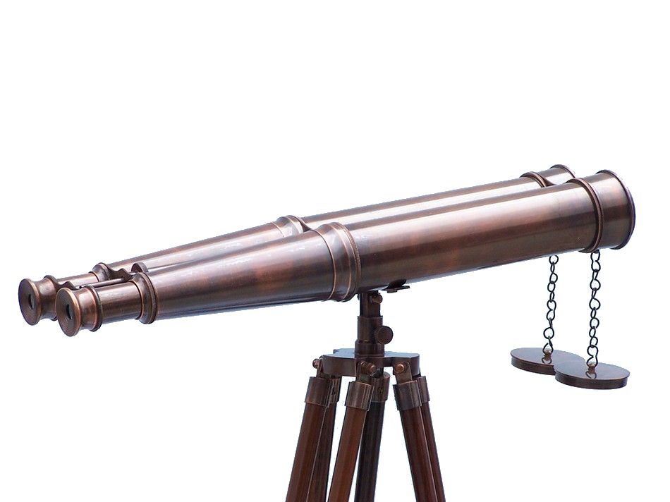 Floor Standing Admiral's Antique Copper Binoculars 62""