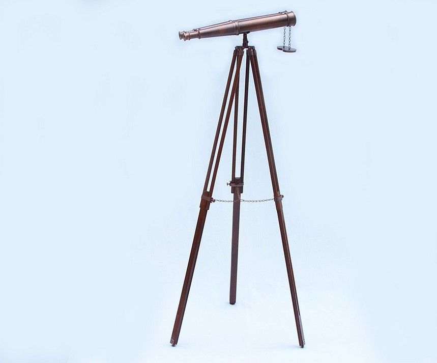 Floor Standing Admiral's Antique Copper Binoculars 62""