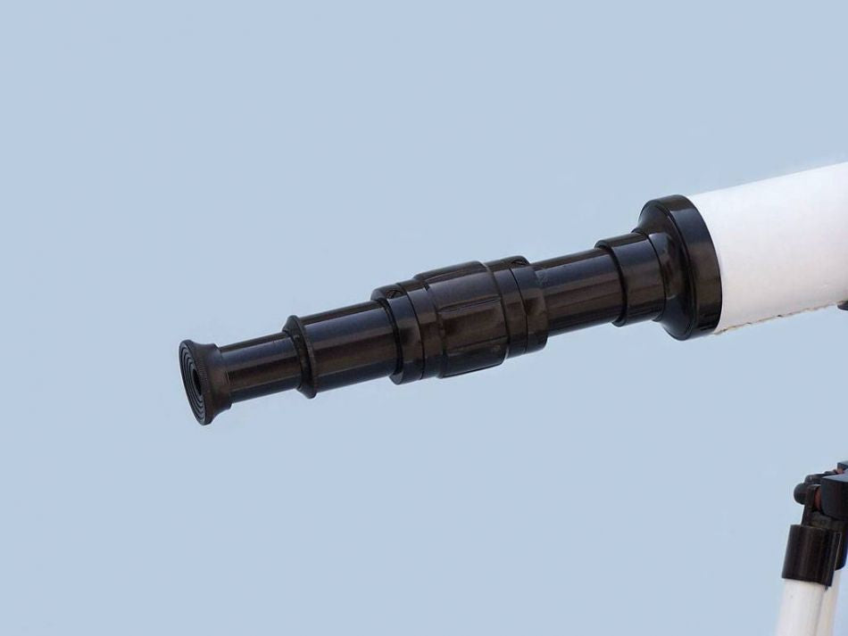 Floor Standing Oil-Rubbed Bronze-White Leather With Black Stand Harbor Master Telescope 50""