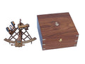 Admiral's Antique Brass Sextant 12"" with Rosewood Box