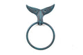 Seaworn Blue Cast Iron Whale Tail Towel Holder 7.5""