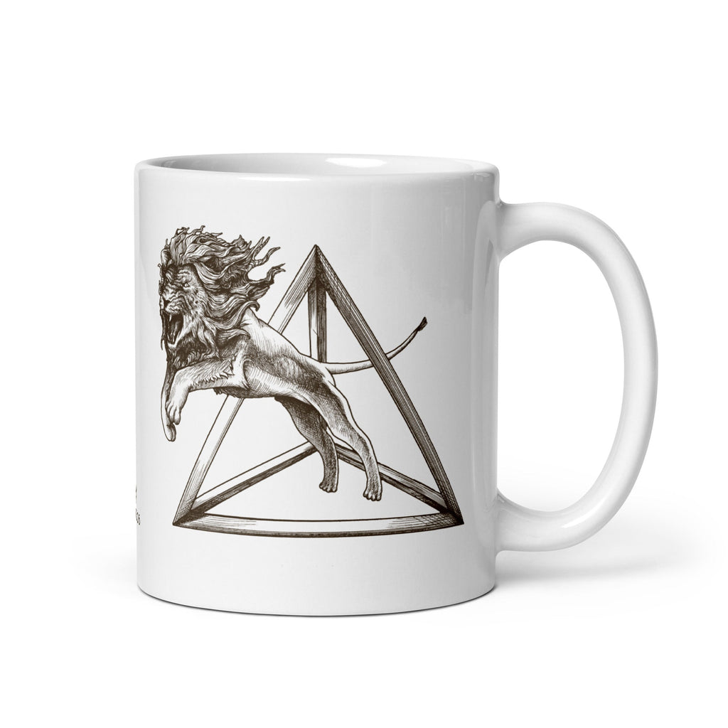 Tetrahedron Lion Sacred Geometry Coffee Mug