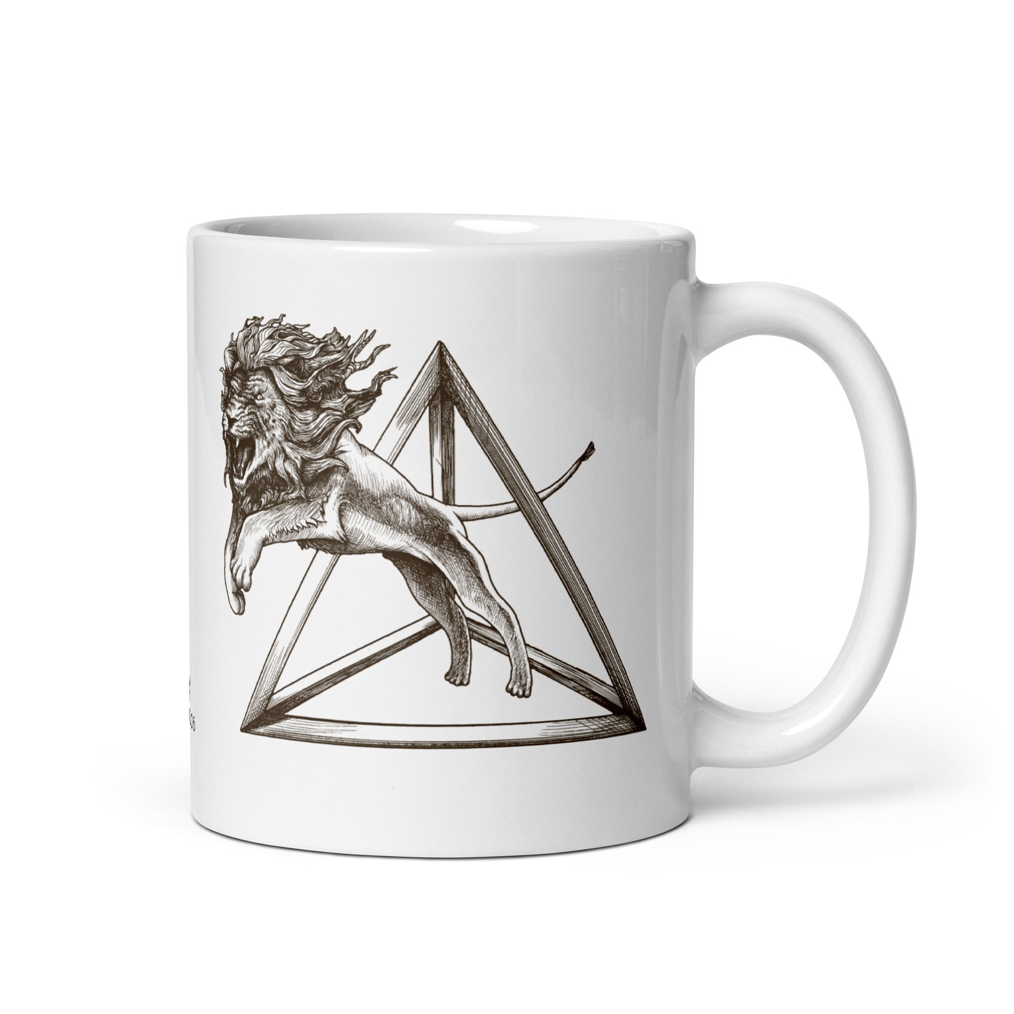 Tetrahedron Lion Sacred Geometry Coffee Mug