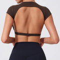 Womens Backless Quick Dry Crop Top for Yoga Fitness