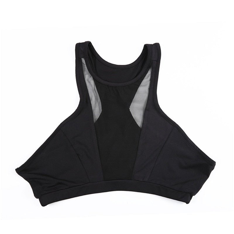 Women's Black Mesh Yoga Tank Top — Workout Sport Top