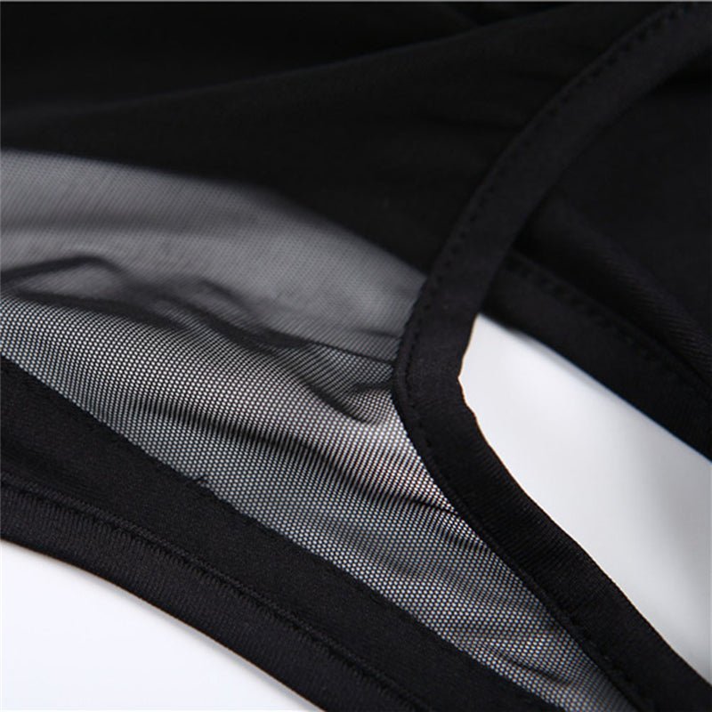 Women's Black Mesh Yoga Tank Top — Workout Sport Top