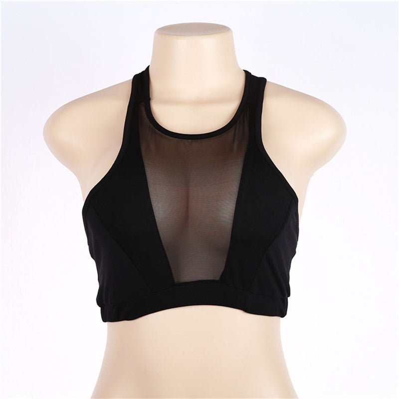 Women's Black Mesh Yoga Tank Top — Workout Sport Top