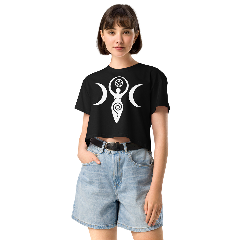 Triple Goddess Symbol Women’s crop top