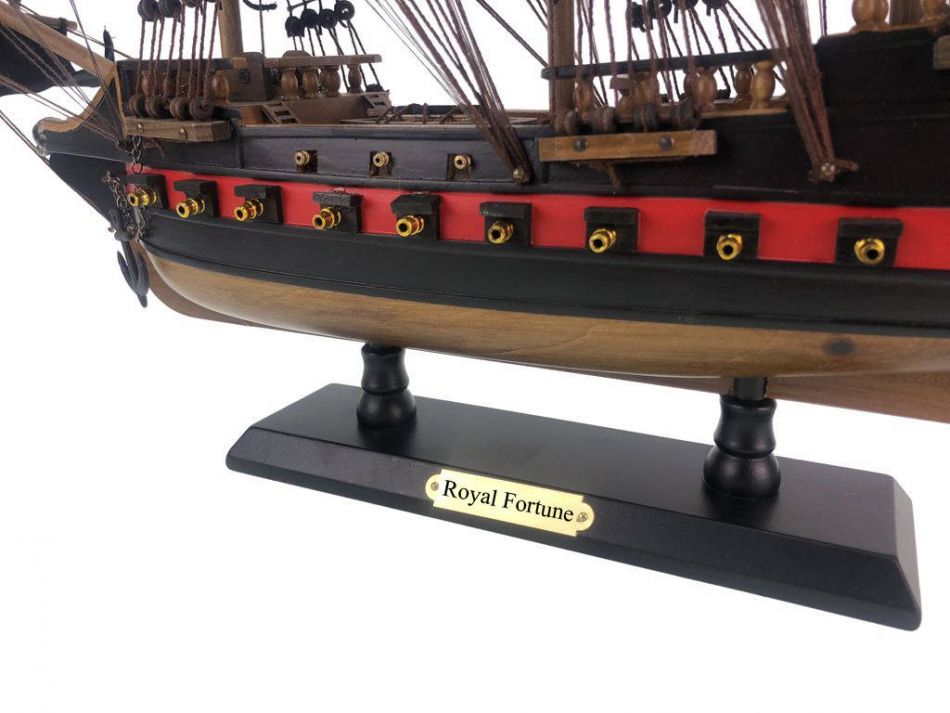 Wooden Black Bart's Royal Fortune Black Sails Limited Model Pirate Ship 26""