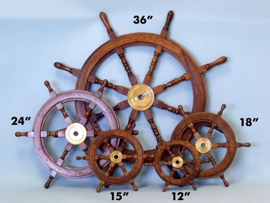 Deluxe Class Wood and Brass Decorative Ship Wheel 30""