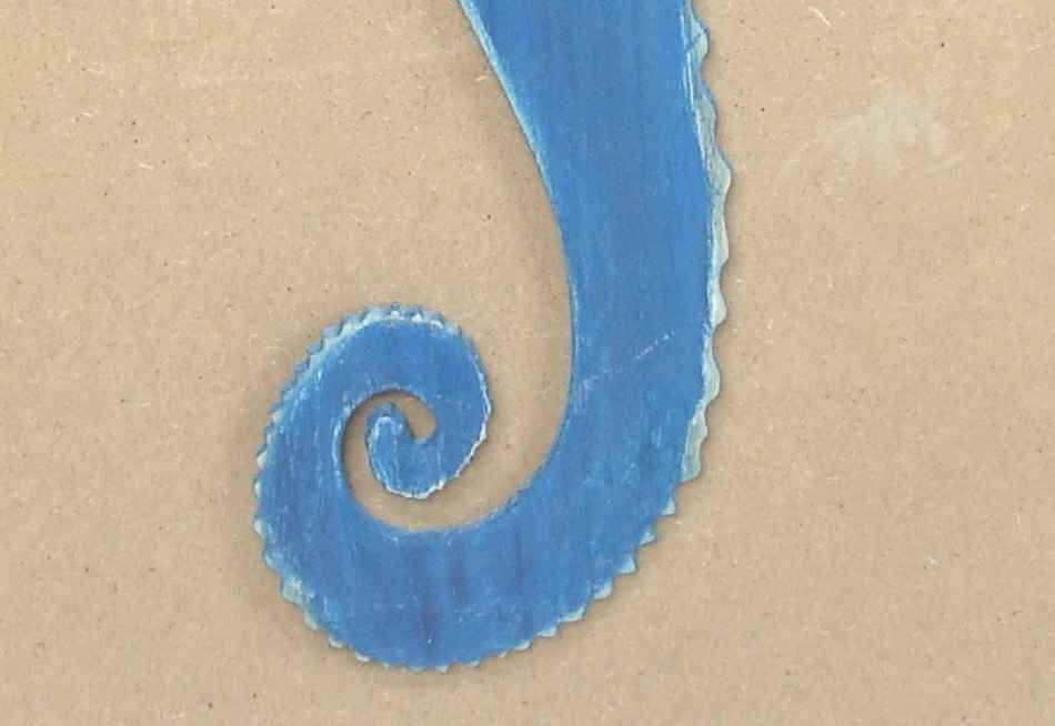 Wooden Rustic Dark Blue Wall Mounted Seahorse Decoration 36""