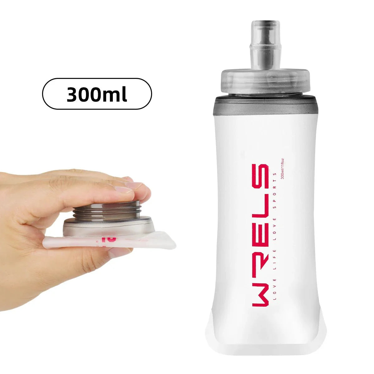 WRELS Sports Water Bottles BPA-Free Collapsible Soft Flask Running Camping Hiking Hydro Flask Soft Water Bottle for Hydration